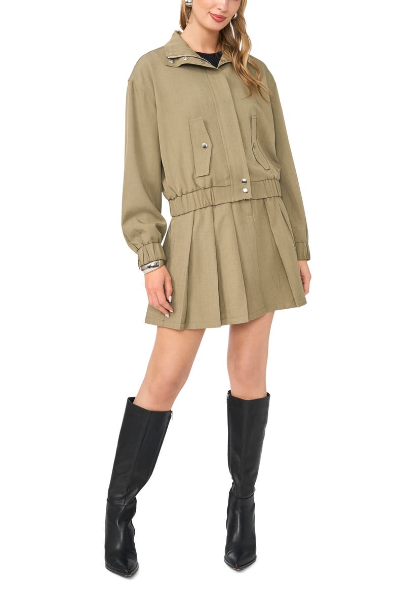 Pleated Miniskirt, Alternate, color, MILITARY OLIVE