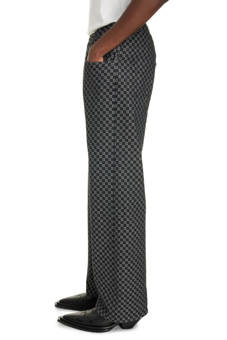 Loose Fit Mini Monogram Nonstretch Jeans, Alternate, color, EAB BLACK/ WHITE