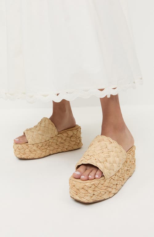 Loeffler Randall Aaron Platform Raffia Mules Natural In Neutral