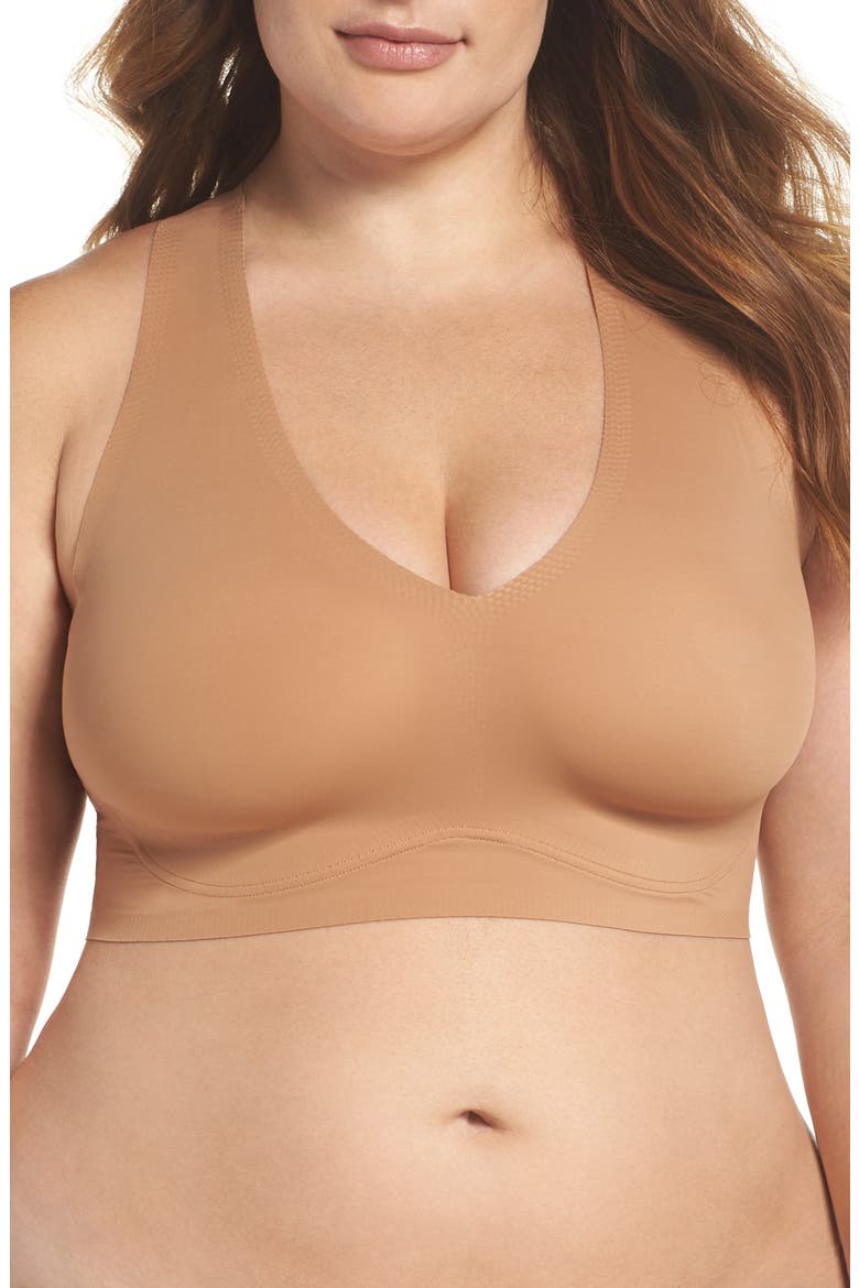 True & Co. True Body Lift V-Neck Racerback Bralette, Main, color, BRONZED