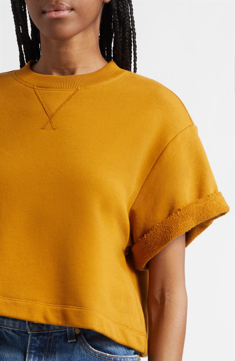 Ulla Johnson Cove Short Sleeve Cotton Sweatshirt, Alternate, color, Tourmaline