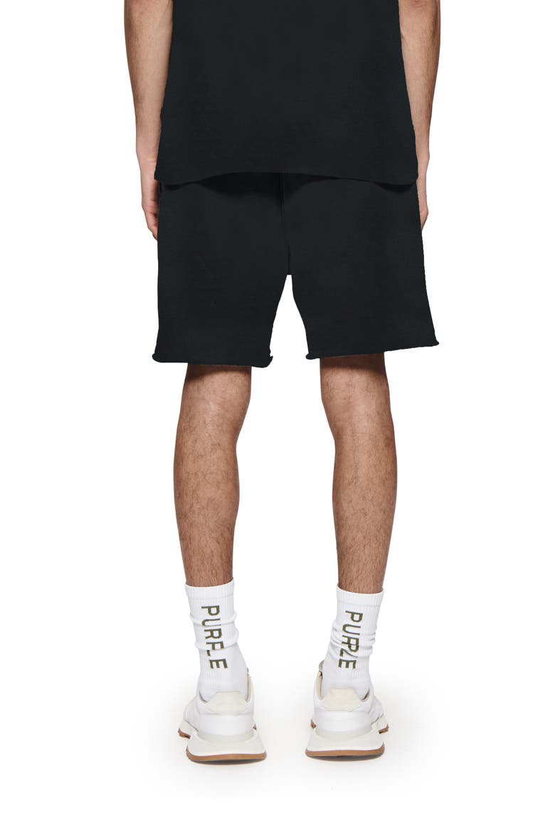 Rhinestone Fleece Sweat Shorts, Alternate, color, BLACK