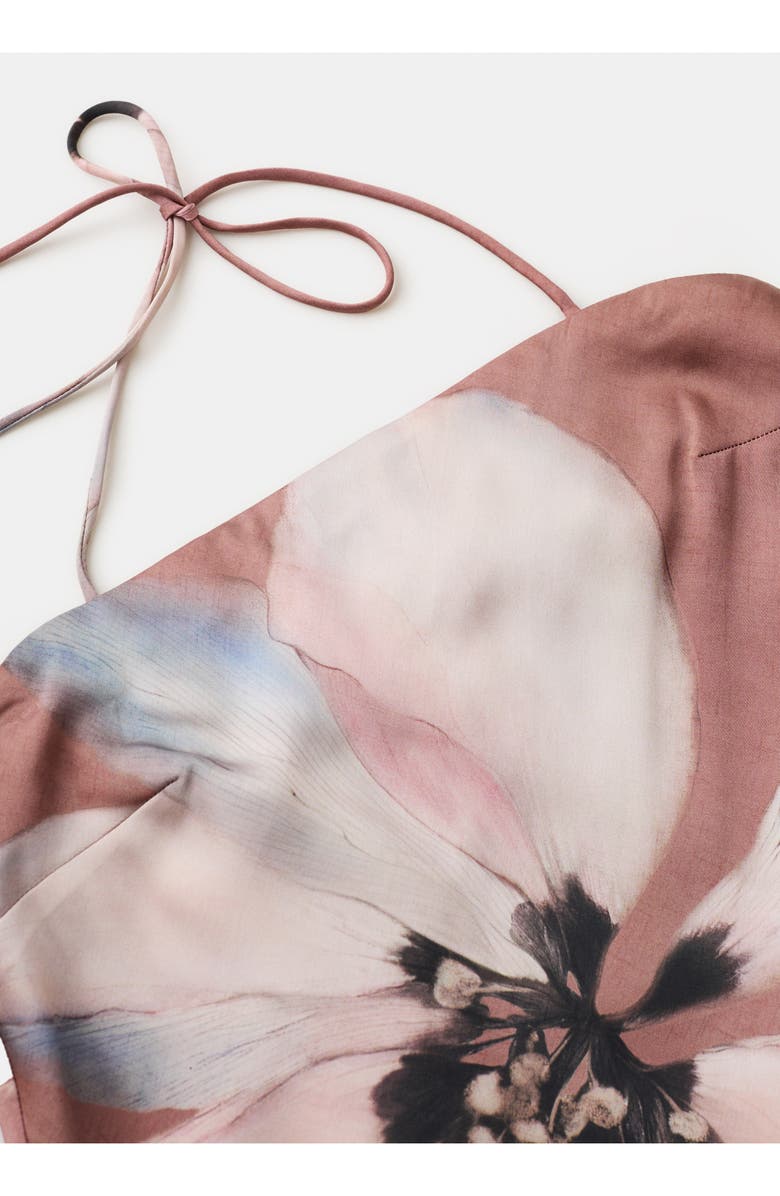 MANGO Floral Open Back Maxi Dress, Alternate, color, Pastel Pink