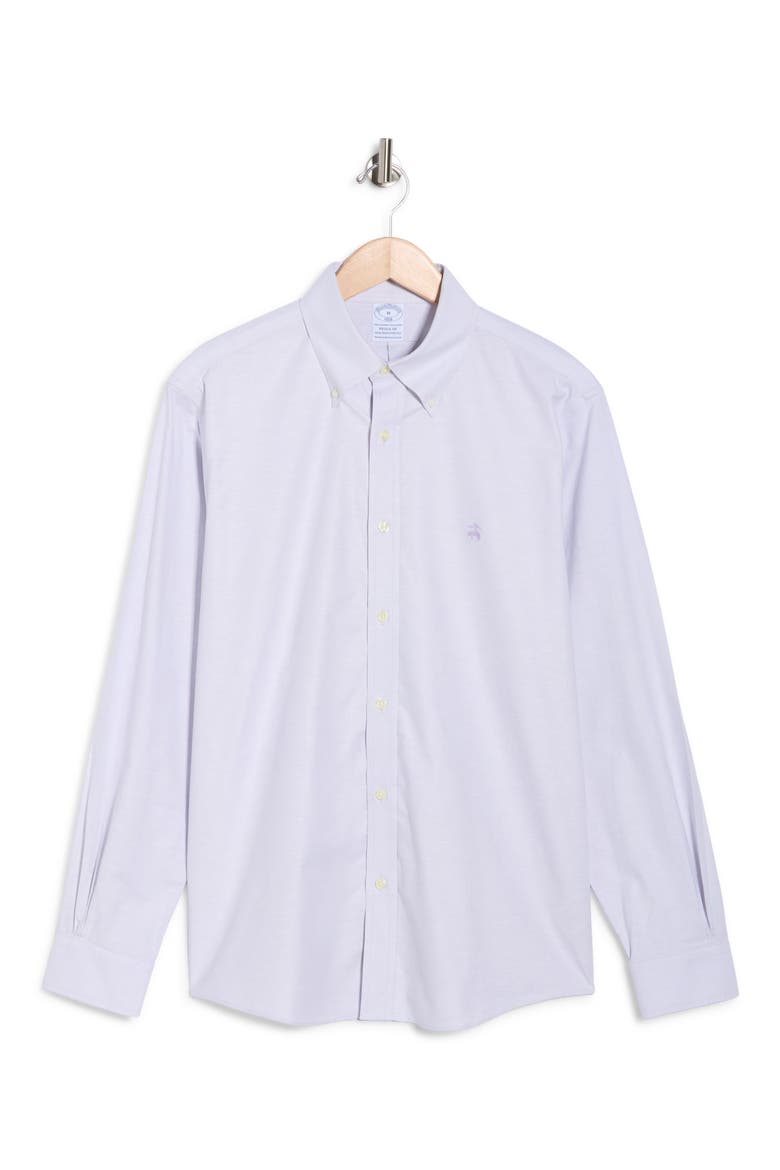 Regular Fit Stretch Cotton Oxford Button-Down Shirt, Alternate, color, LIGHT LAVENDER SOLID