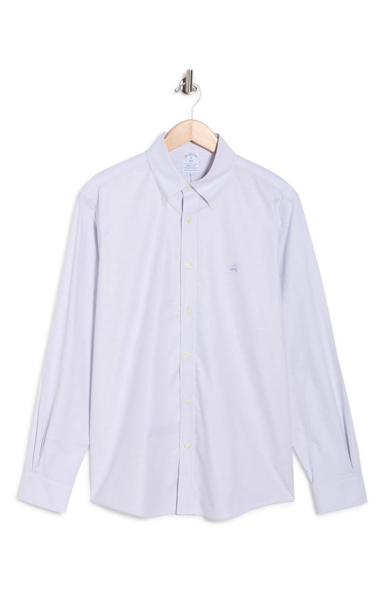 Brooks Brothers Regular Fit Stretch Cotton Oxford Button-Down Shirt, Alternate, color, Light Lavender Solid