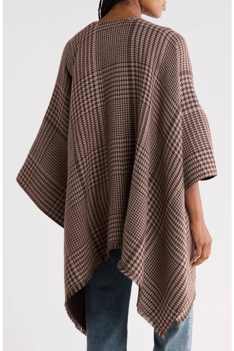 Houndstooth Double Face Shawl, Alternate, color, FUDGE