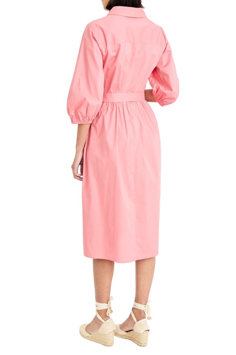 Long Sleeve Midi Shirtdress, Alternate, color, TEA ROSE