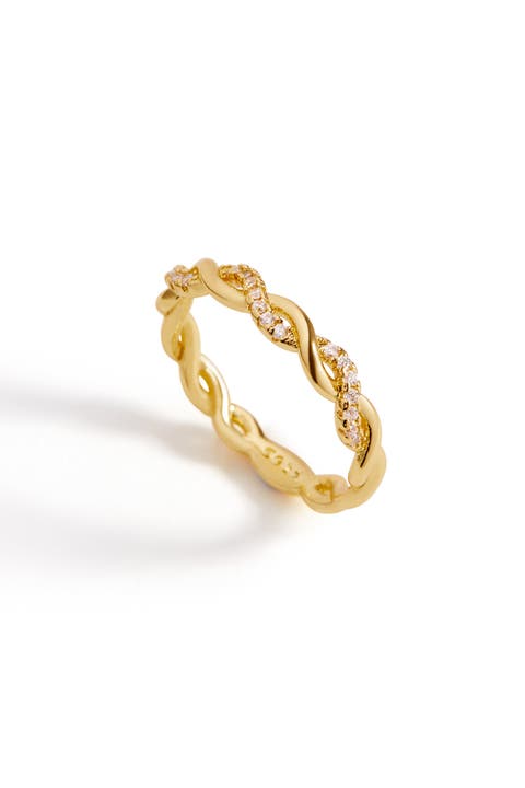 Dainty Pave Twist Stacking Ring