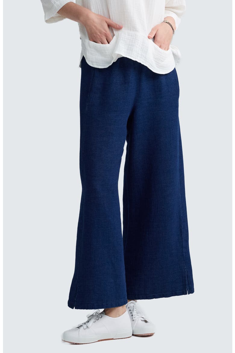 Azalea Denim Muslin Pants, Main, color, Navy Denim