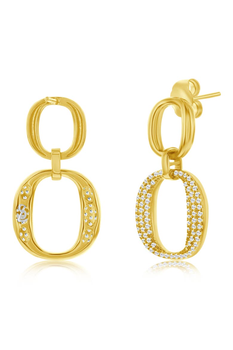 Pavé Cubic Zirconia Drop Earrings, Alternate, color, YELLOW