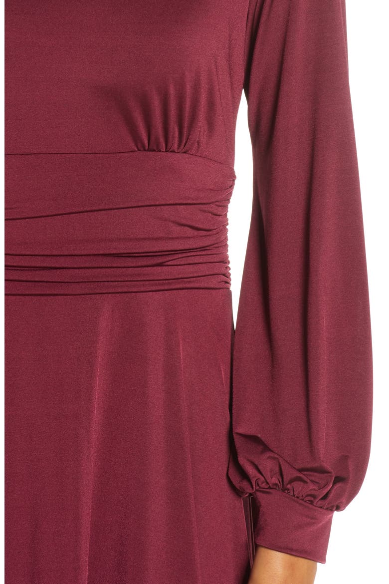 Ruched Waist Long Sleeve Jersey Dress, Alternate, color, WNE