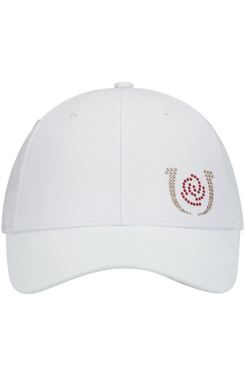 LUSSO Women's Lusso White Kentucky Derby Hustle Austrian Crystal Adjustable Hat, Alternate, color,