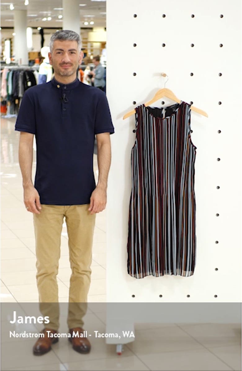Pleated Sleeveless Shift Dress, sales video thumbnail