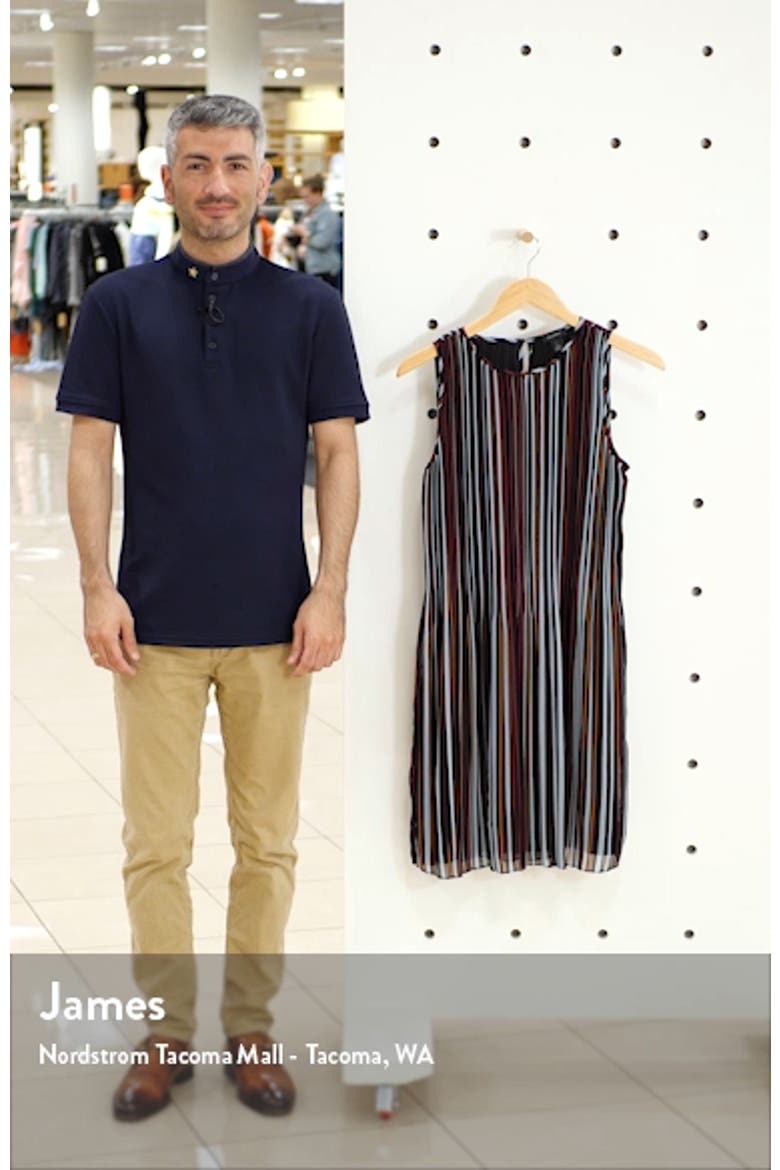Pleated Sleeveless Shift Dress video