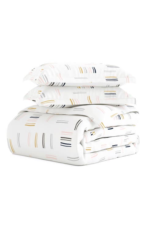 Premium Ultra Soft Geo Dash 3-Piece Duvet Cover Set