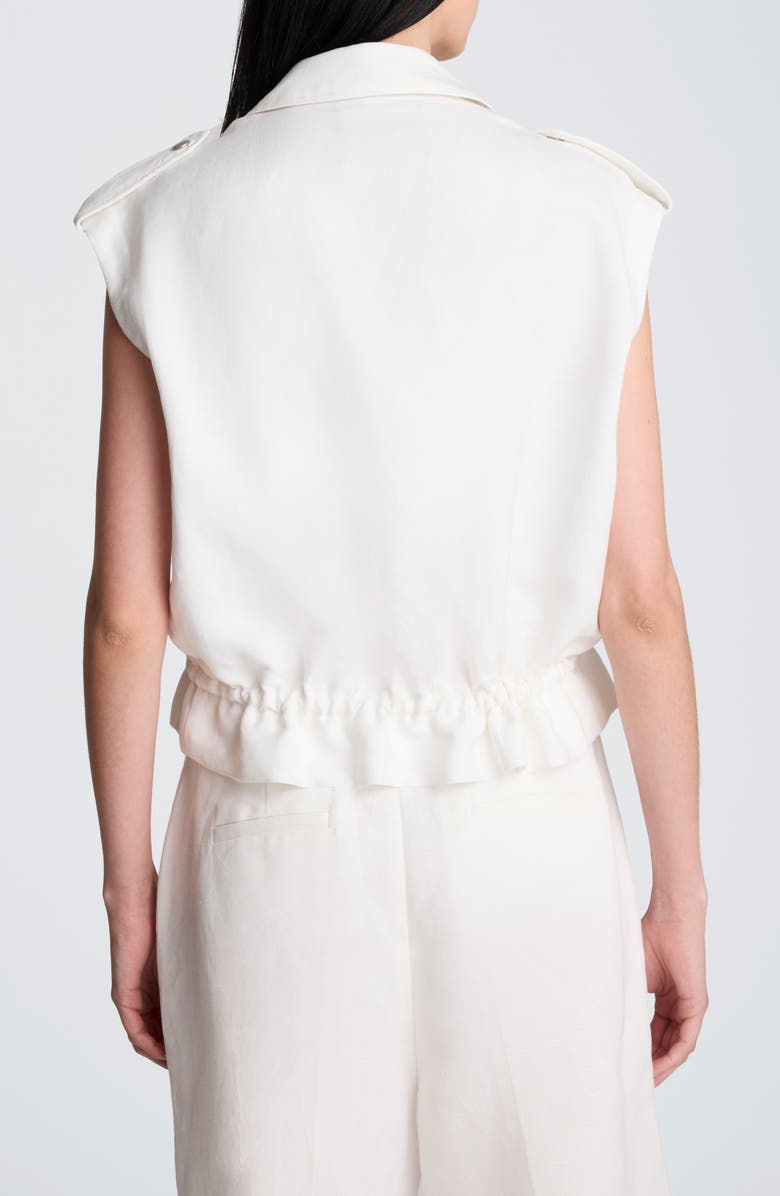 Kenneth Cole Linen Blend Cargo Vest, Alternate, color, Pure White