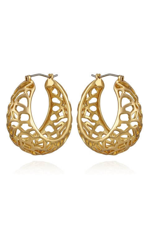 30mm Openwork Hoop Earrings