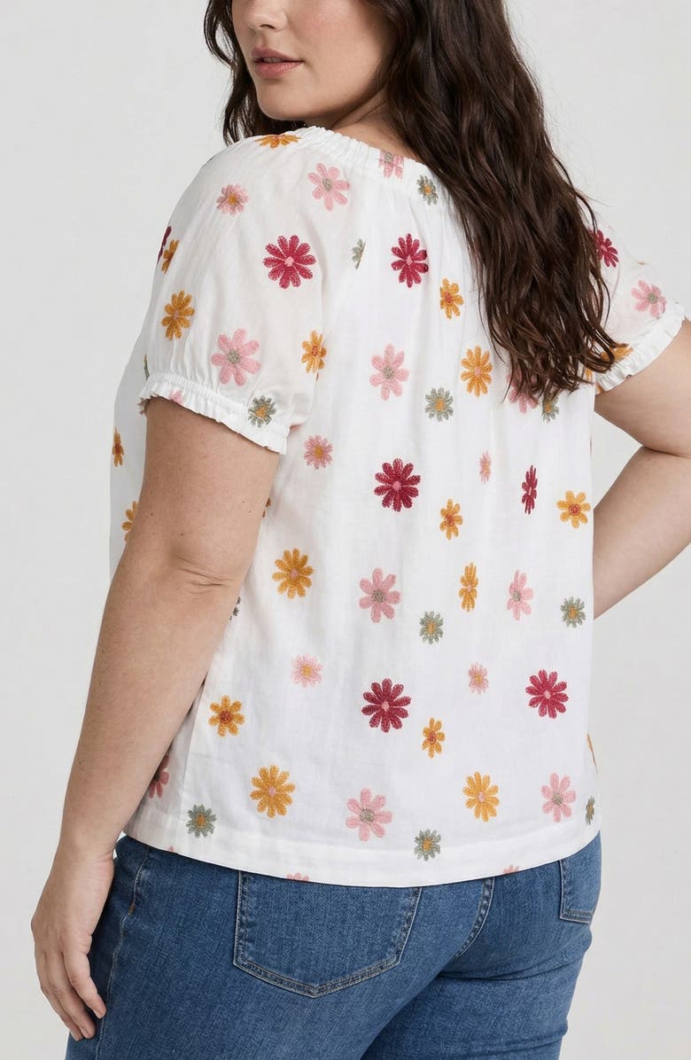 Liverpool Los Angeles Embroidered Tie Neck Top, Alternate, color,