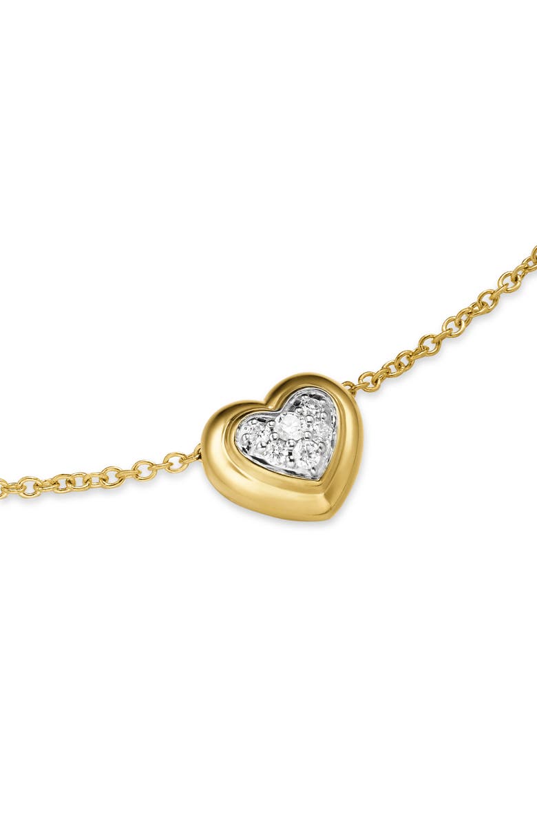 David Yurman Diamond Puffy Heart Pendant Necklace, Alternate, color, 18K Gold
