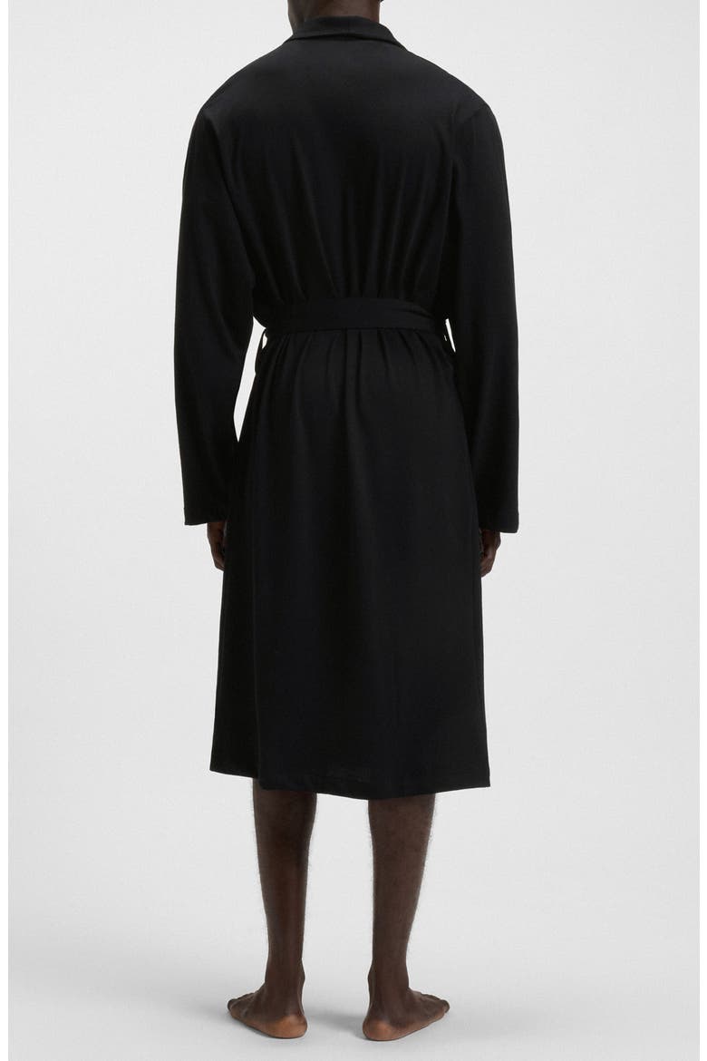 Shawl Collar Knit Cotton Robe, Alternate, color, BLACK