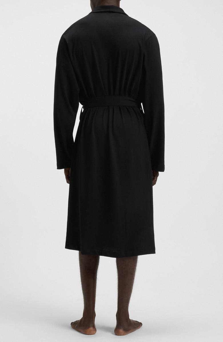 BOSS Shawl Collar Knit Cotton Robe, Alternate, color, Black