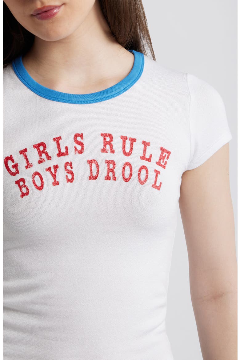 Girls Rule Boys Drool T-Shirt, Alternate, color, WHITE