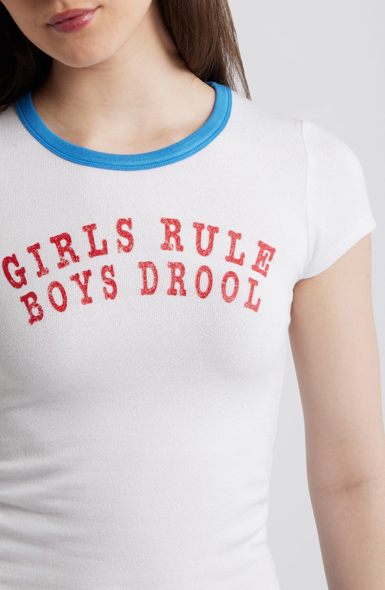 BOYS LIE <p>Girls Rule Boys Drool T-Shirt</p>, Alternate, color, White