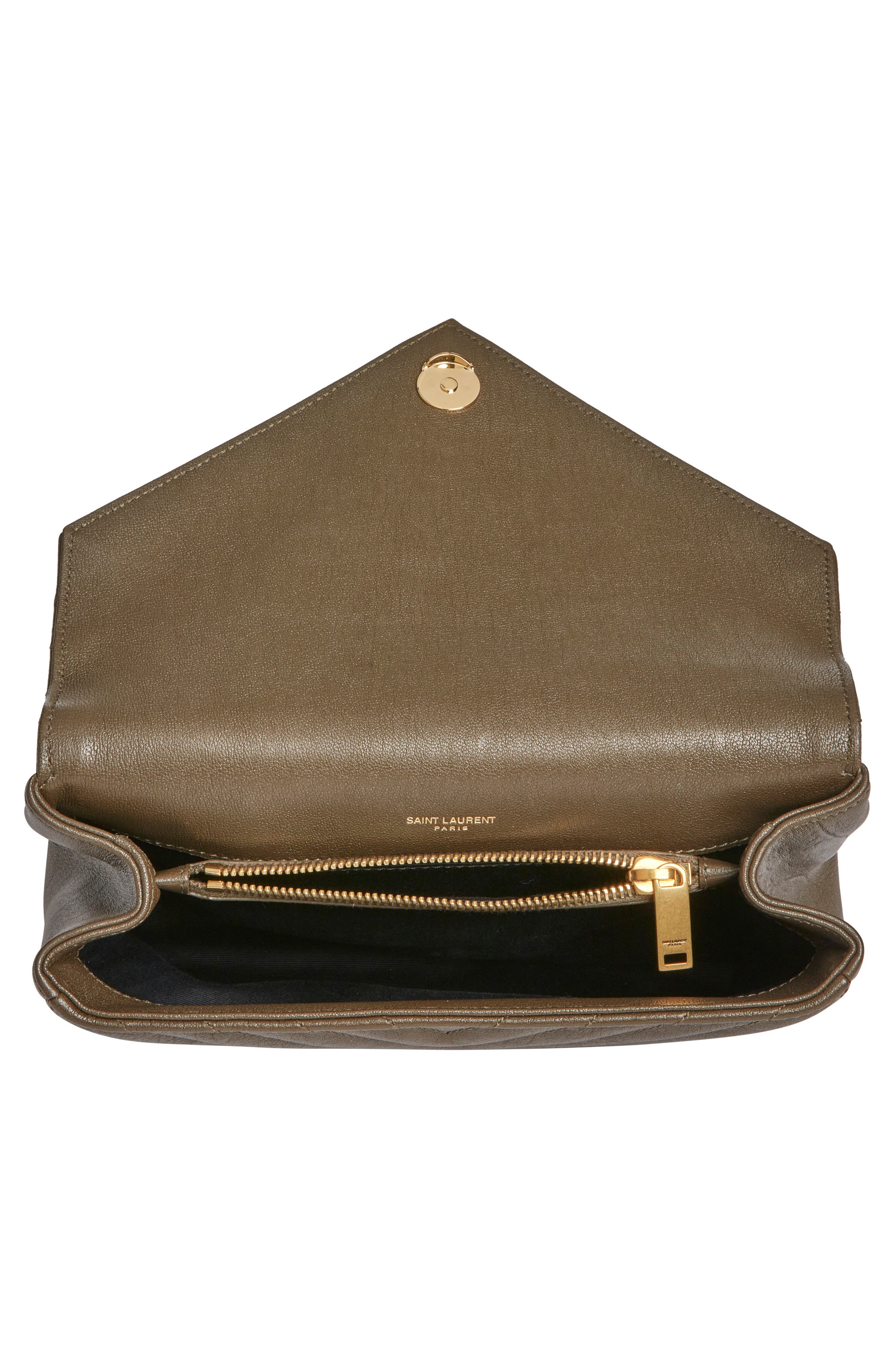 Saint Laurent Medium College Matelassé Leather Shoulder Bag, Alternate, color, 