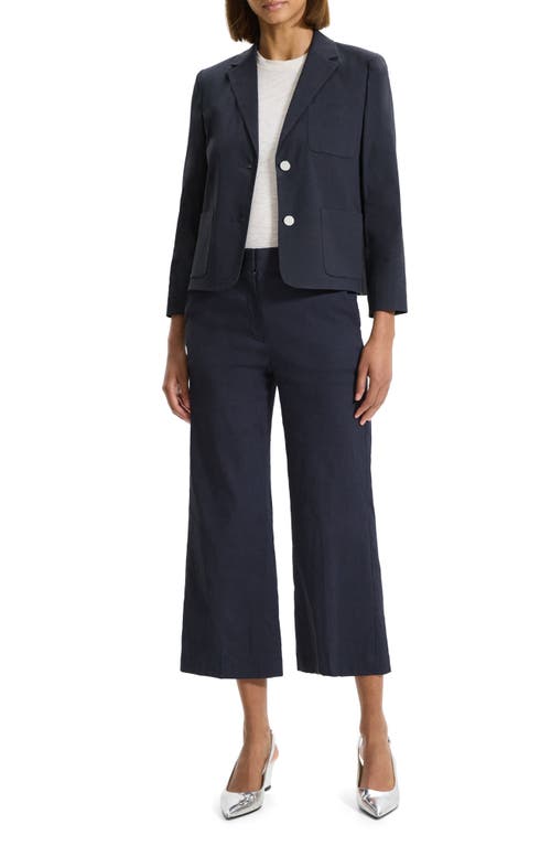 Shop Theory Good Shrunken Linen Blend Blazer In Concord