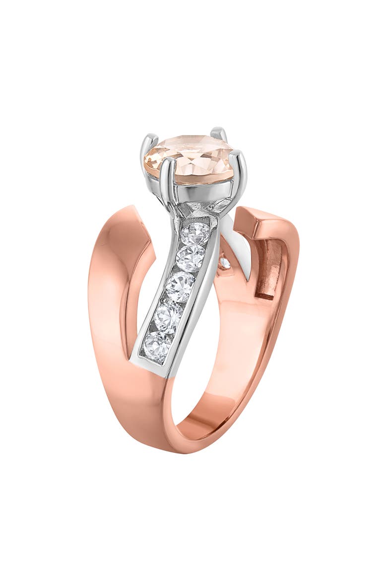 Bypass Cubic Zirconia Ring, Alternate, color, PINK