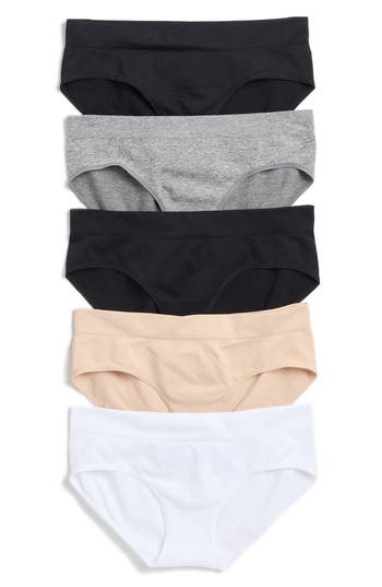 NORDSTROM RACK NORDSTROM RACK EVERYDAY ASSORTED 5-PACK SEAMLESS HIPSTER BRIEFS