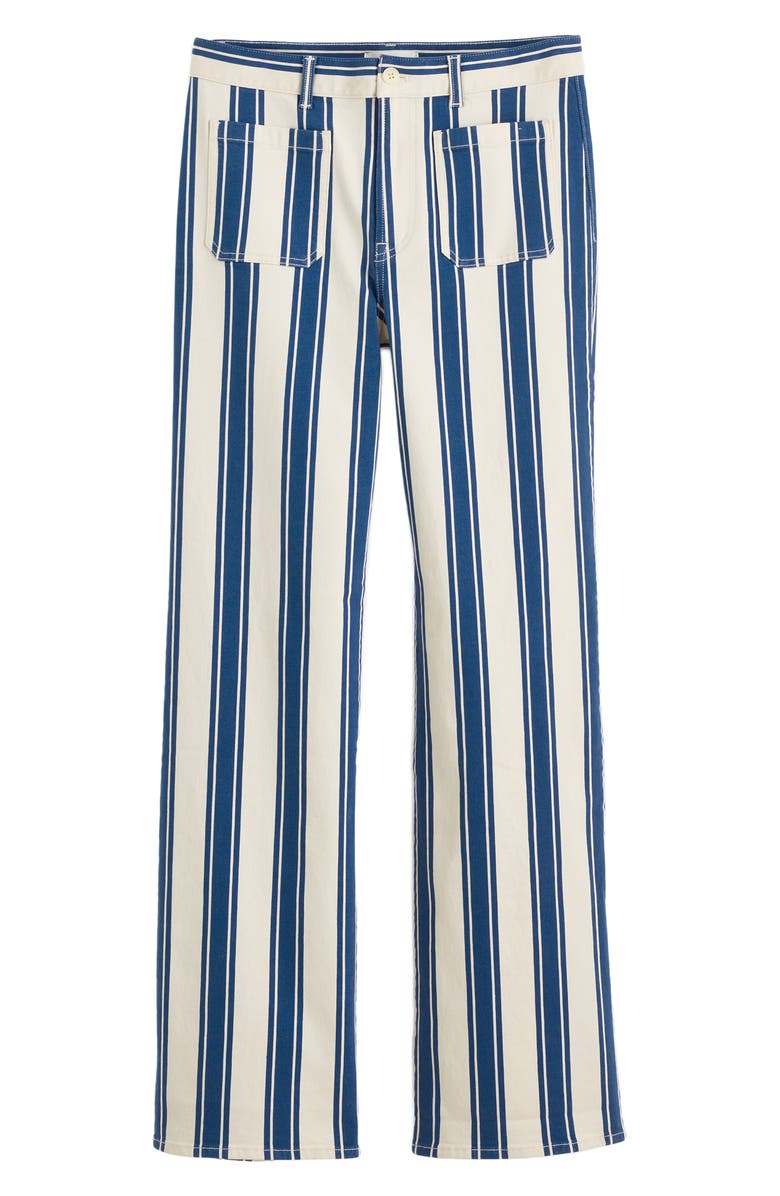 Madewell The Emmy Stripe Patch Pocket Wide Leg Pants, Alternate, color, Waterfall Stripe