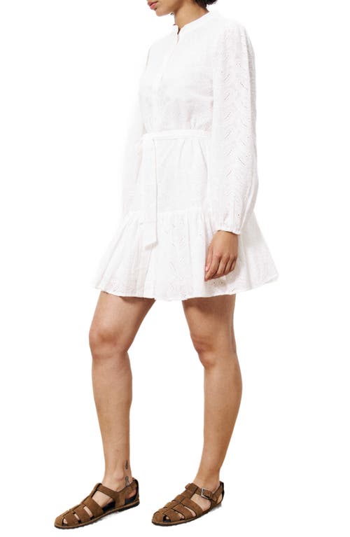 Frnch Macaire Long Sleeve Cotton Eyelet Dress In White
