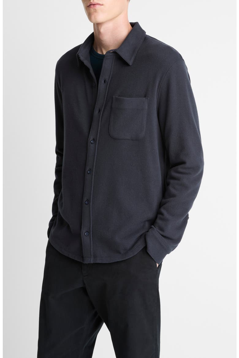 Knit Button-Up Shirt Jacket, Alternate, color, COASTAL