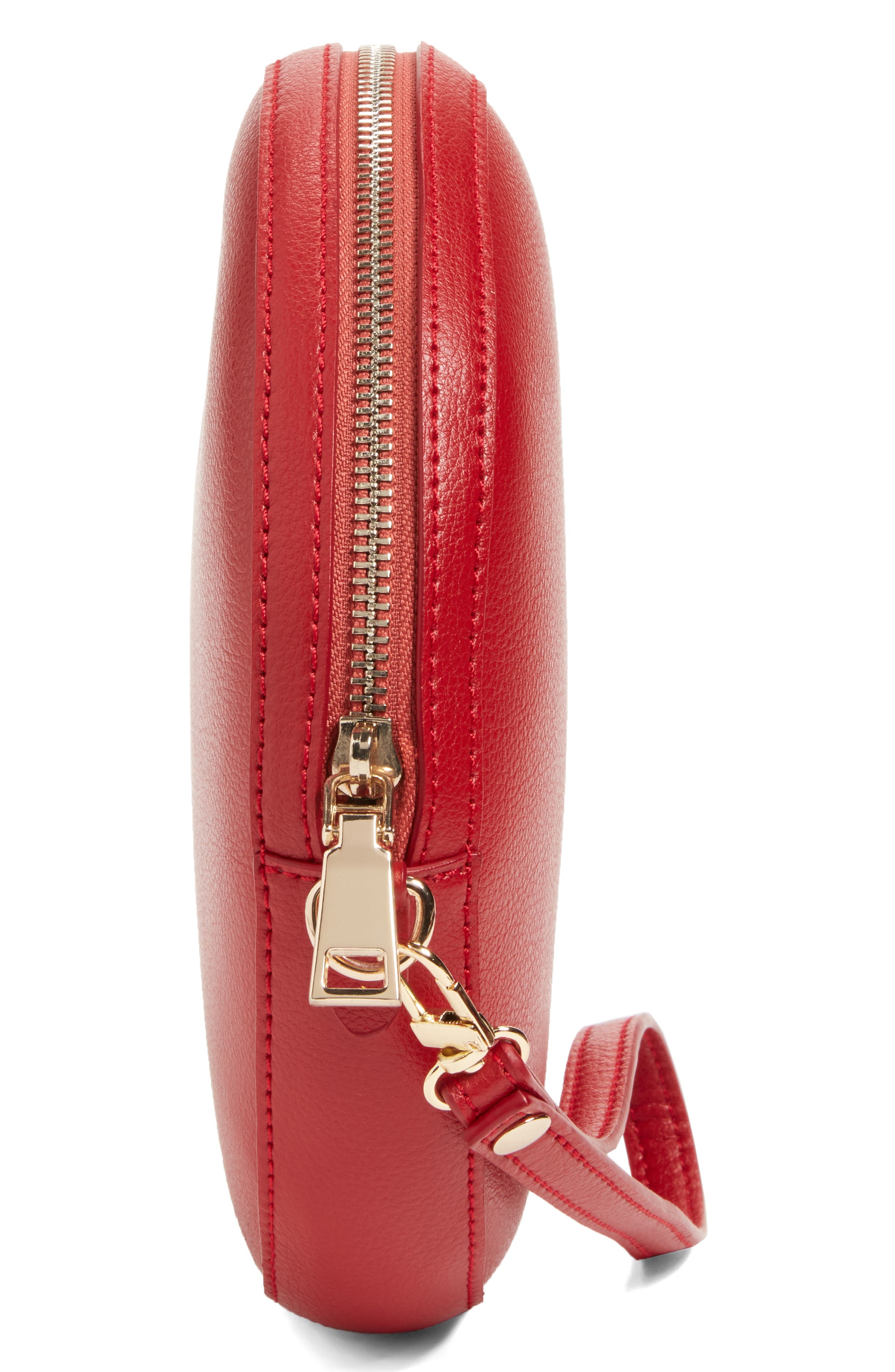Smooth Circle Crossbody, Alternate, color, CHERRY RED