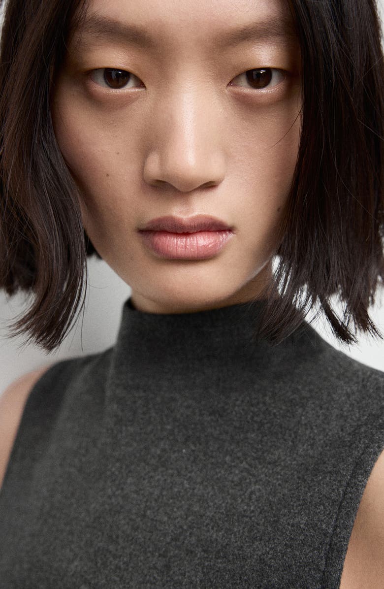 MANGO Belt Sleeveless Top, Alternate, color, Medium Heather Grey