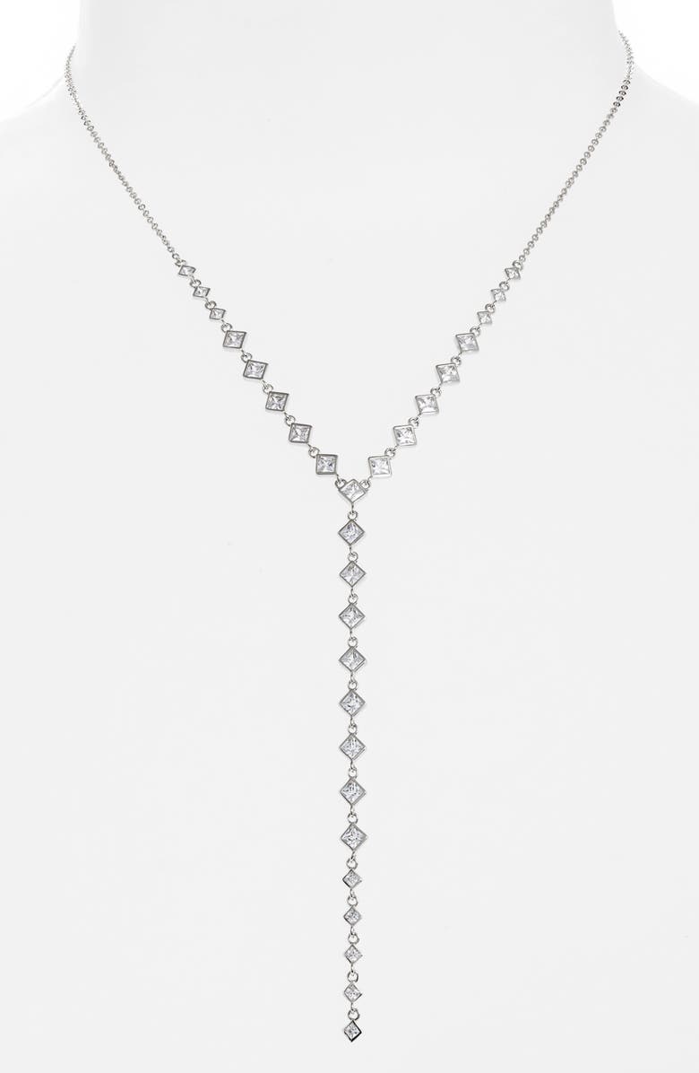 Nordstrom Cubic Zirconia Y-Necklace, Alternate, color, 