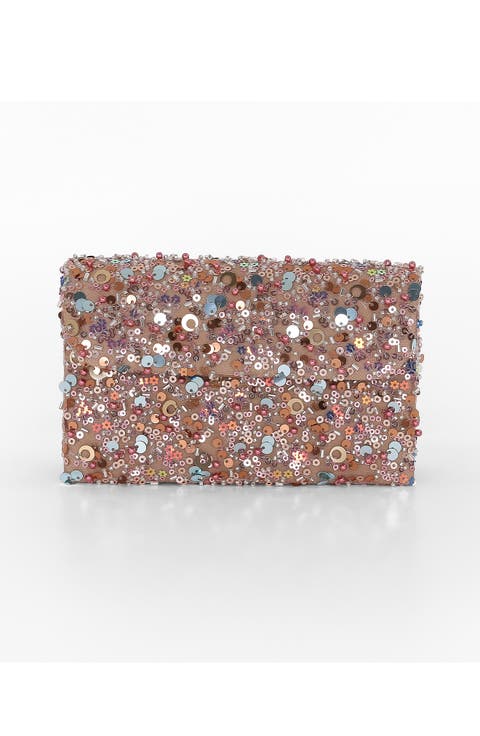 Aurora Beaded Mini Trapezoid Clutch