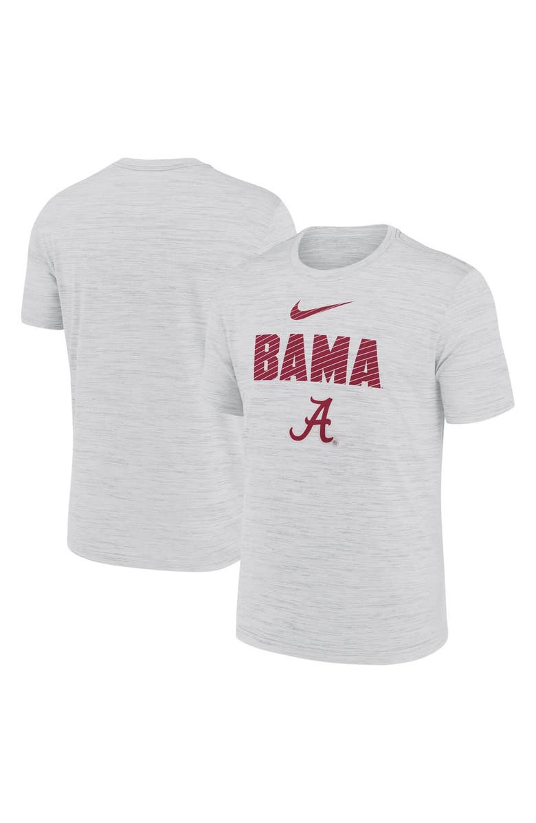 Nike Men's Nike White Alabama Crimson Tide Campus Slant Velocity Performance T-Shirt, Alternate, color, Gray