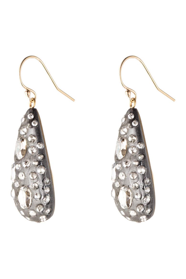 Essentials Diamond Dust Dewdrop Earrings, Alternate, color, BLACK