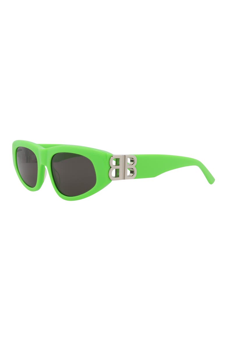 53mm Rectangle Sunglasses, Alternate, color, GREEN SILVER GREY