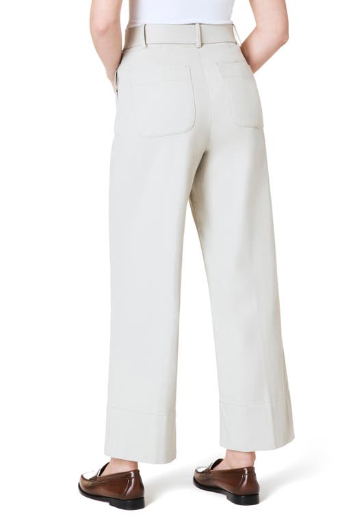 Spanx Stretch Twill Crop Wide Leg Pants 2.0 In Bone