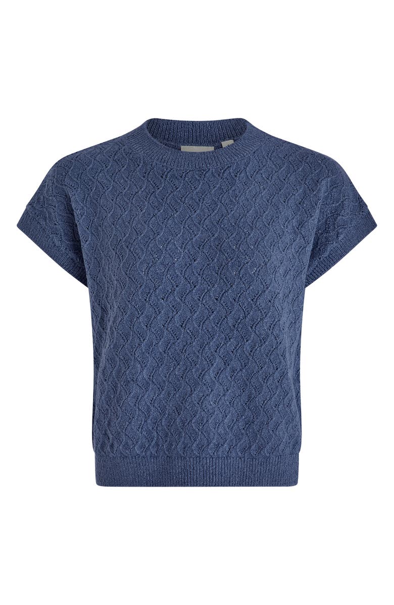 Varley Manae Textured Pointelle Cotton Blend Sweater, Alternate, color, Bijou Blue