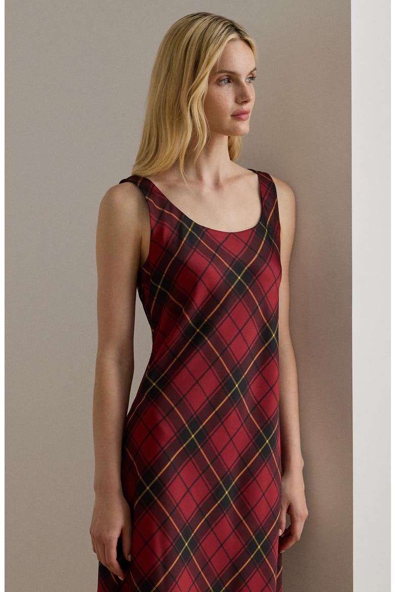 red plaid cocktail dress Vintage Christmas Plaid Dress A-Line Knee Length Party Tartan Dresses YW243106