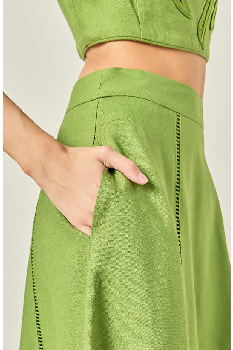 Embroidered Palm Crop Top, Alternate, color, GREEN