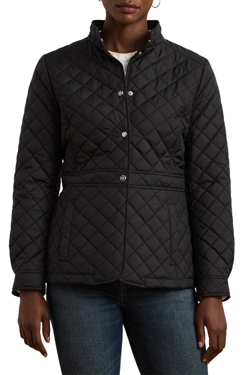 Lauren Ralph Lauren Quilted Jacket, Main, color, Black