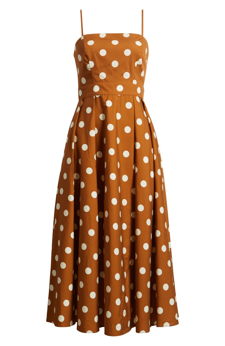 FREEMARKET Dot Sleeveless Maxi Dress, Alternate, color, Brown/ White