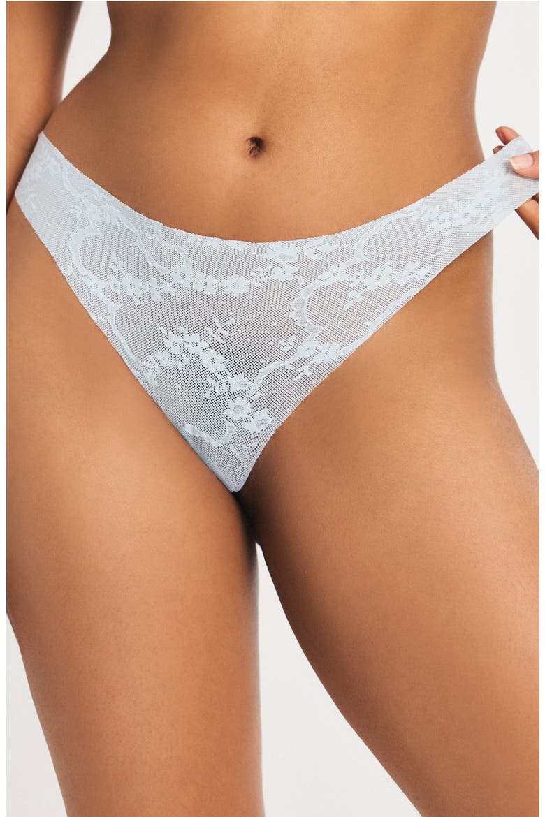 No-Show Lace Thong, Main, color, WHIPPED CREAM BLUE
