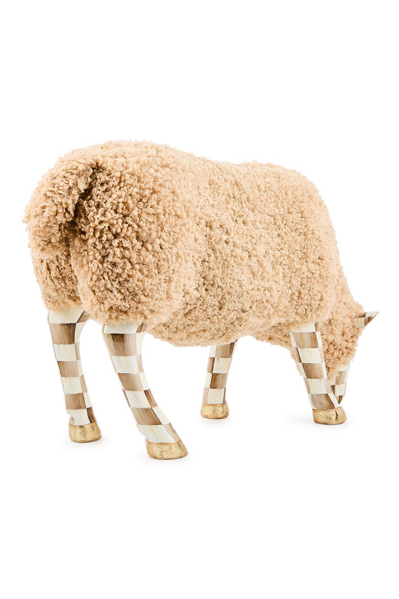Latte Small Sheep Figurine, Alternate, color, BEIGE