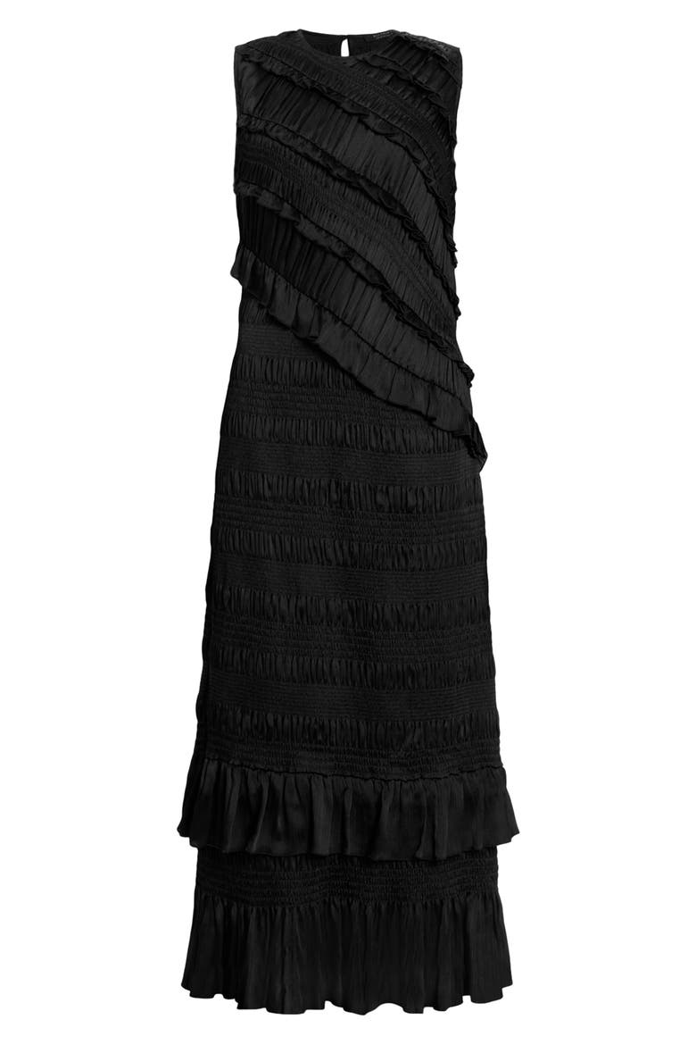 Nyla Sleeveless Ruffle Dress, Alternate, color, BLACK